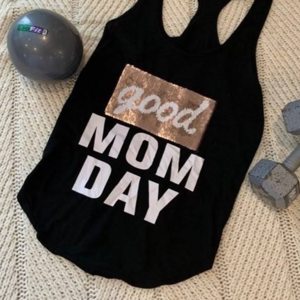 🖤HP🖤 Size Medium Black Bad/Good Mom Day Tank Top - Picture 2 of 4